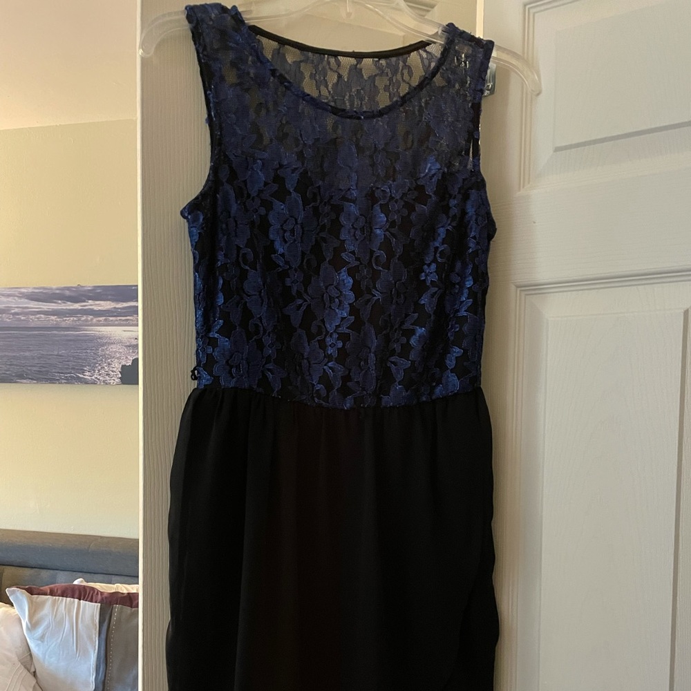 Black and Blue Lace Dress